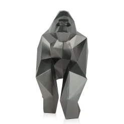 Polygon Gorilla 44cm Anthracite Resin Indoor Sculpture
