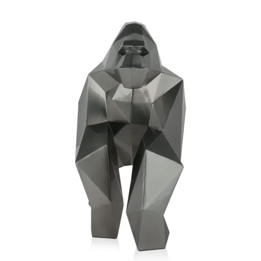 Polygon Gorilla 44cm Anthracite Resin Indoor Sculpture
