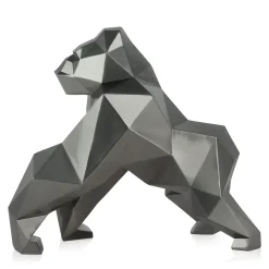 Polygon Gorilla 44cm Anthracite Resin Indoor Sculpture