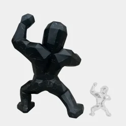 Polygon Gorilla 135cm Black Resin Indoor Sculpture