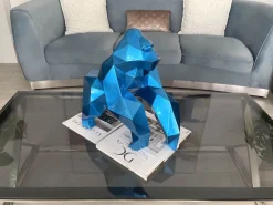Polygon Gorilla 44cm Blue Resin Indoor Sculpture