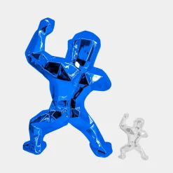 Polygon Gorilla 135cm Blue Resin Indoor Sculpture