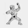 Polygon Gorilla 50cm Chrome Resin Indoor Sculpture