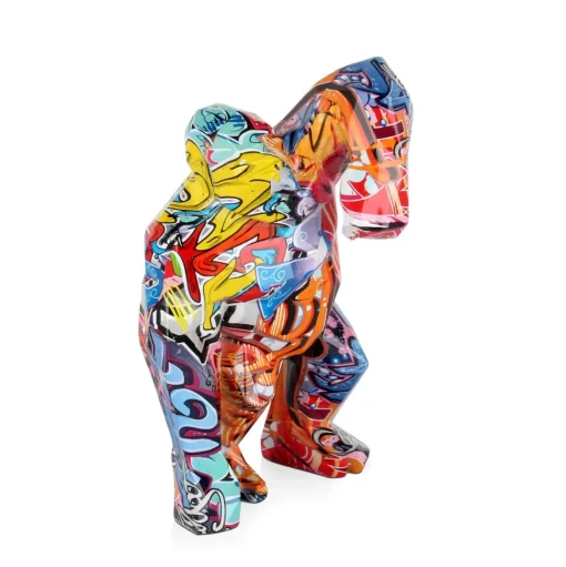 Polygon Gorilla 30cm Graffiti Resin Indoor Sculpture