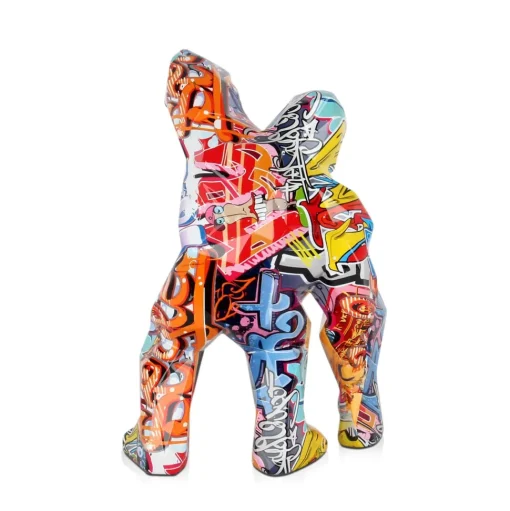 Polygon Gorilla 30cm Graffiti Resin Indoor Sculpture