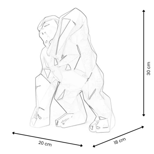 Polygon Gorilla 30cm Graffiti Resin Indoor Sculpture