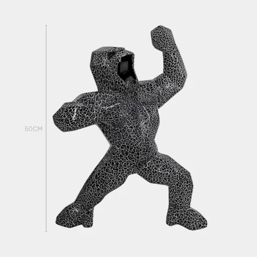 Polygon Gorilla 50cm Lava Resin Indoor Sculpture