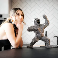 Polygon Gorilla 50cm Lava Resin Indoor Sculpture