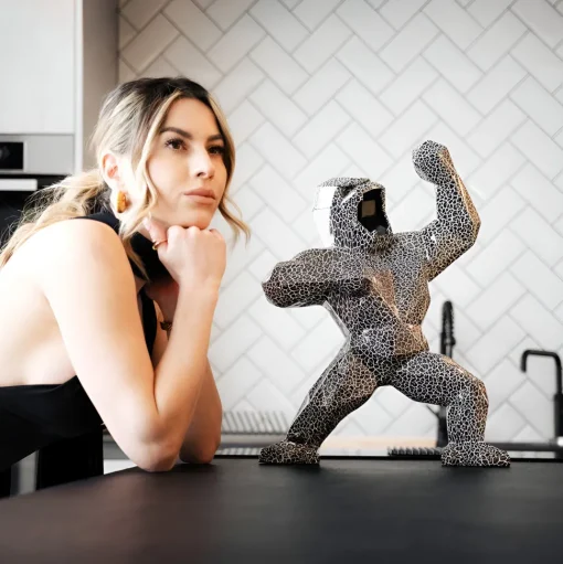 Polygon Gorilla 50cm Lava Resin Indoor Sculpture