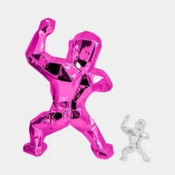 Polygon Gorilla 135cm Pink Resin Indoor Sculpture