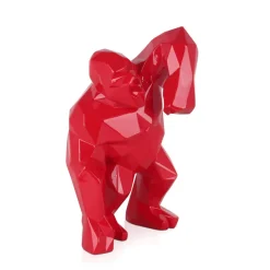 Polygon Gorilla 30cm Red Resin Indoor Sculpture