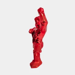 Polygon Gorilla 50cm Red Resin Indoor Sculpture
