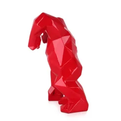 Polygon Gorilla 30cm Red Resin Indoor Sculpture