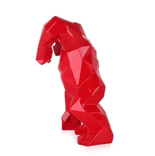 Polygon Gorilla 30cm Red Resin Indoor Sculpture