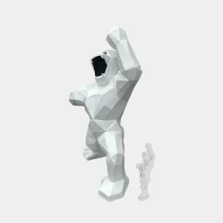 Polygon Gorilla 165cm White Resin Indoor Sculpture
