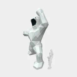 Polygon Gorilla 135cm White Resin Indoor Sculpture