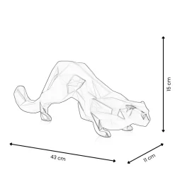 Polygon Leopard 15cm Anthracite Resin Indoor Sculpture