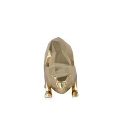 Polygon Leopard 15cm Gold Resin Indoor Sculpture