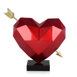 Polygon Love 36cm Red Resin Indoor Sculpture