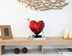 Polygon Love 36cm Red Resin Indoor Sculpture