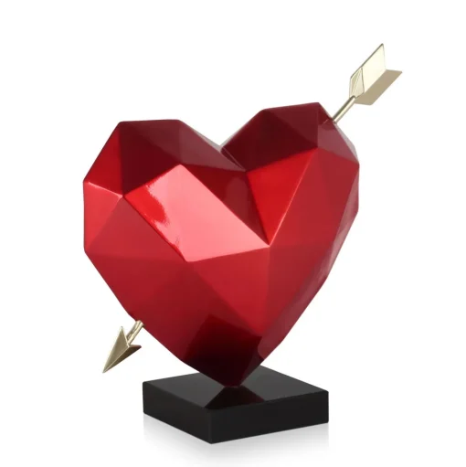 Polygon Love 36cm Red Resin Indoor Sculpture