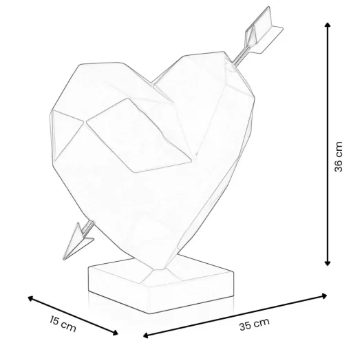 Polygon Love 36cm Red Resin Indoor Sculpture