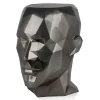 Polygon Male Head 55cm Anthracite Side Table Sculpture