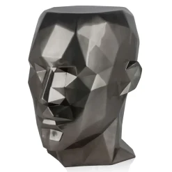 Polygon Male Head 55cm Anthracite Side Table Sculpture