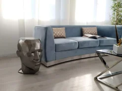 Polygon Male Head 55cm Anthracite Side Table Sculpture
