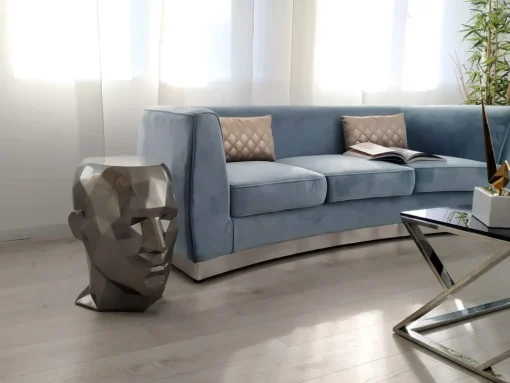 Polygon Male Head 55cm Anthracite Side Table Sculpture