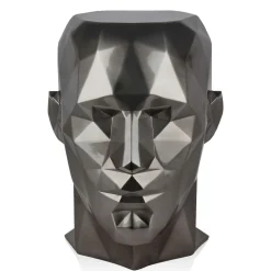 Polygon Male Head 55cm Anthracite Side Table Sculpture