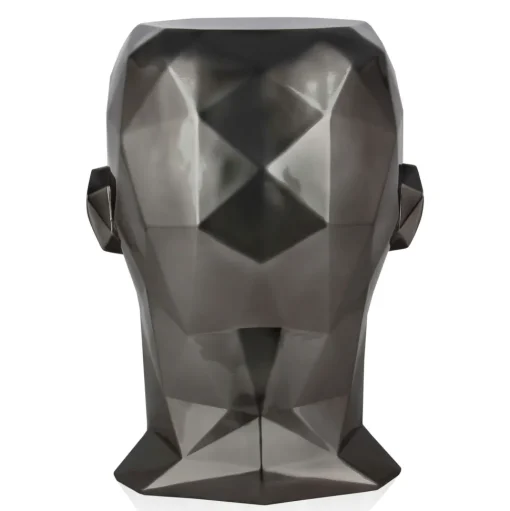Polygon Male Head 55cm Anthracite Side Table Sculpture