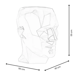 Polygon Male Head 55cm Anthracite Side Table Sculpture