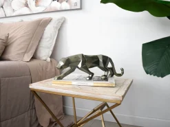 Polygon Panther 14cm Anthracite Resin Indoor Sculpture