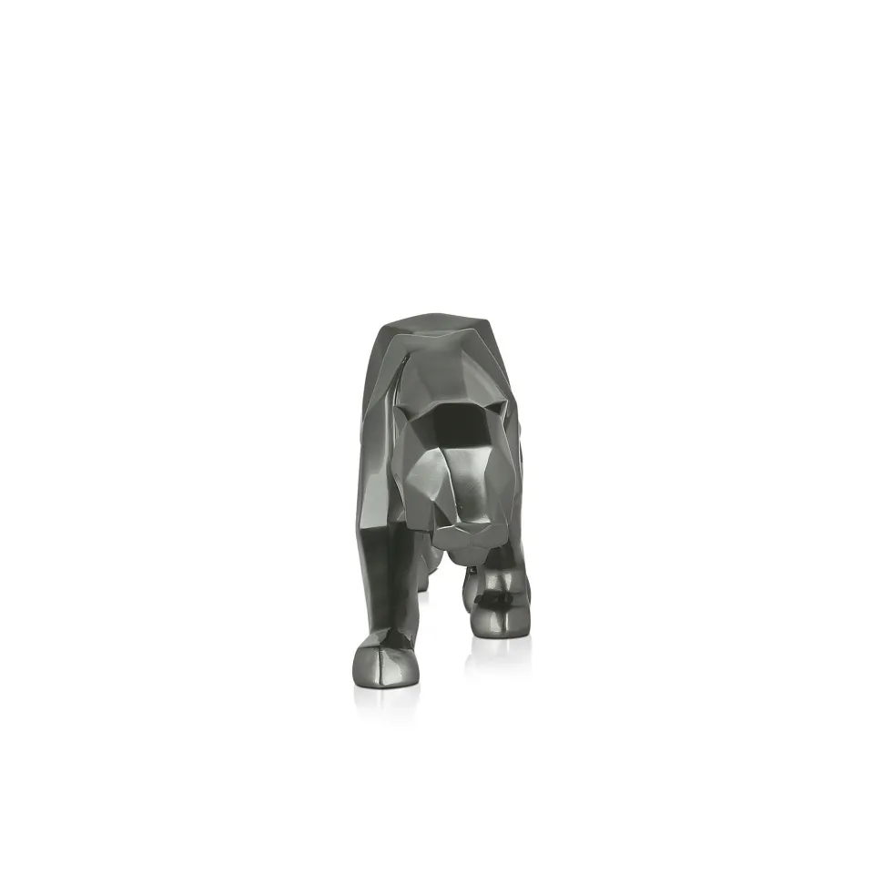 Polygon Panther 14cm Anthracite Resin Indoor Sculpture