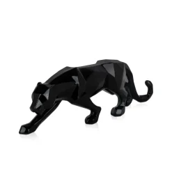 Polygon Panther 14cm Black Resin Indoor Sculpture