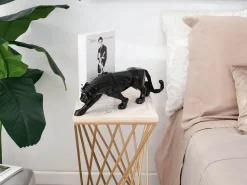 Polygon Panther 14cm Black Resin Indoor Sculpture