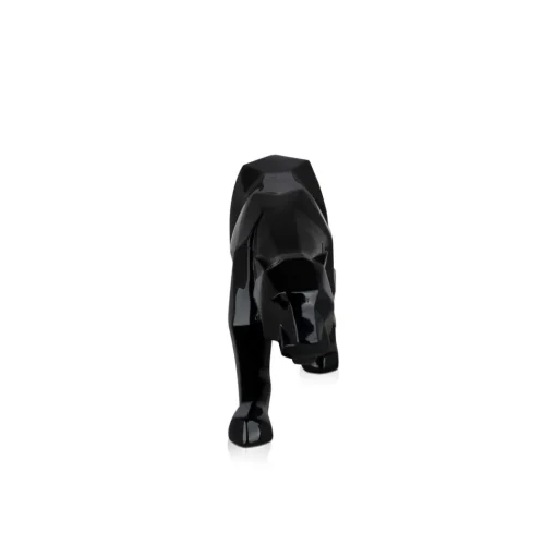 Polygon Panther 14cm Black Resin Indoor Sculpture