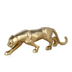 Polygon Panther 14cm Gold Resin Indoor Sculpture