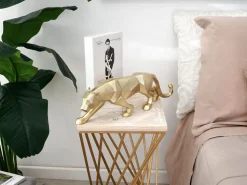 Polygon Panther 14cm Gold Resin Indoor Sculpture