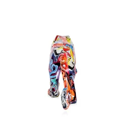 Polygon Panther 14cm Graffiti Resin Indoor Sculpture