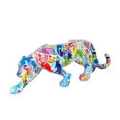 Polygon Panther 14cm Inca Art Resin Indoor Sculpture