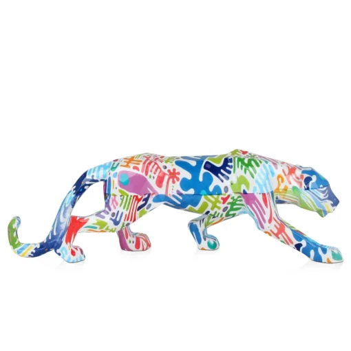 Polygon Panther 14cm Inca Art Resin Indoor Sculpture