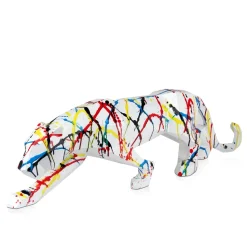 Polygon Panther 31cm Multicoloured Resin Indoor Sculpture