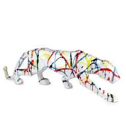 Polygon Panther 31cm Multicoloured Resin Indoor Sculpture