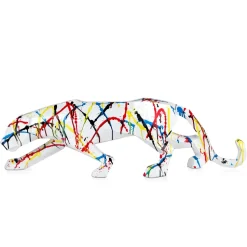 Polygon Panther 31cm Multicoloured Resin Indoor Sculpture