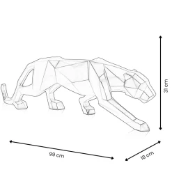 Polygon Panther 31cm Multicoloured Resin Indoor Sculpture