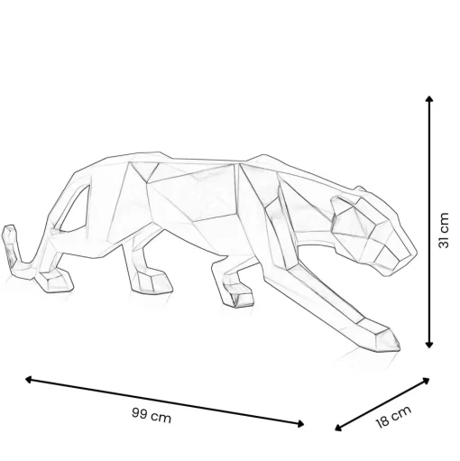 Polygon Panther 31cm Multicoloured Resin Indoor Sculpture