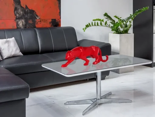 Polygon Panther 14cm Red Resin Indoor Sculpture