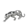 Polygon Panther 14cm Silver Resin Indoor Sculpture